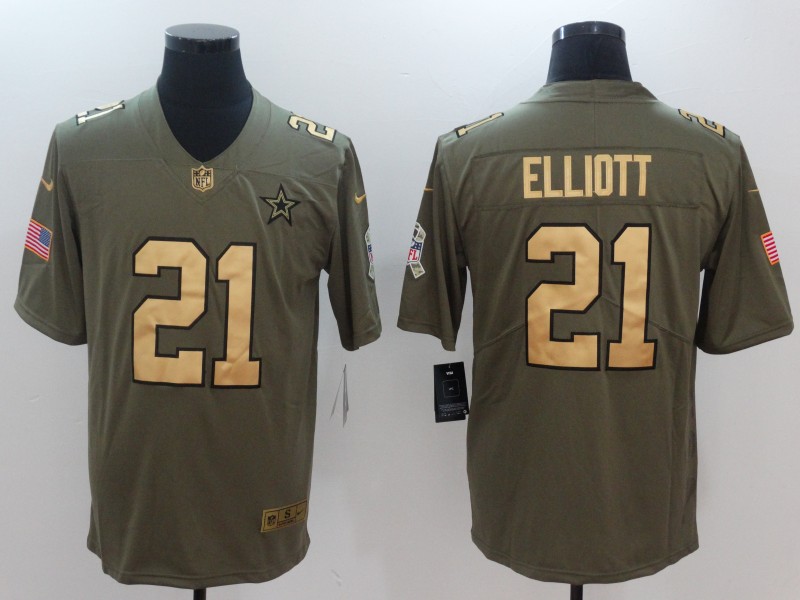 Men Dallas cowboys #21 Elliott Gold Anthracite Salute To Service Nike NFL Limited Jersey->philadelphia eagles->NFL Jersey